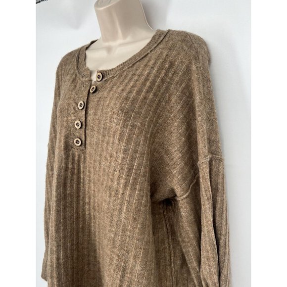 Women’s Intimately Free People Around The Clock Tunic Sweater Brown Size Medium - Picture 2 of 9